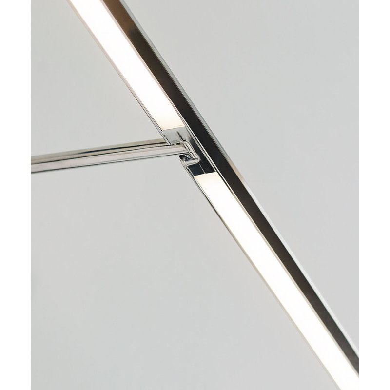 Plural Faceted Picture Light, Polished Nickel, 0.7" H x 30" W x 8.9" D, 20.8