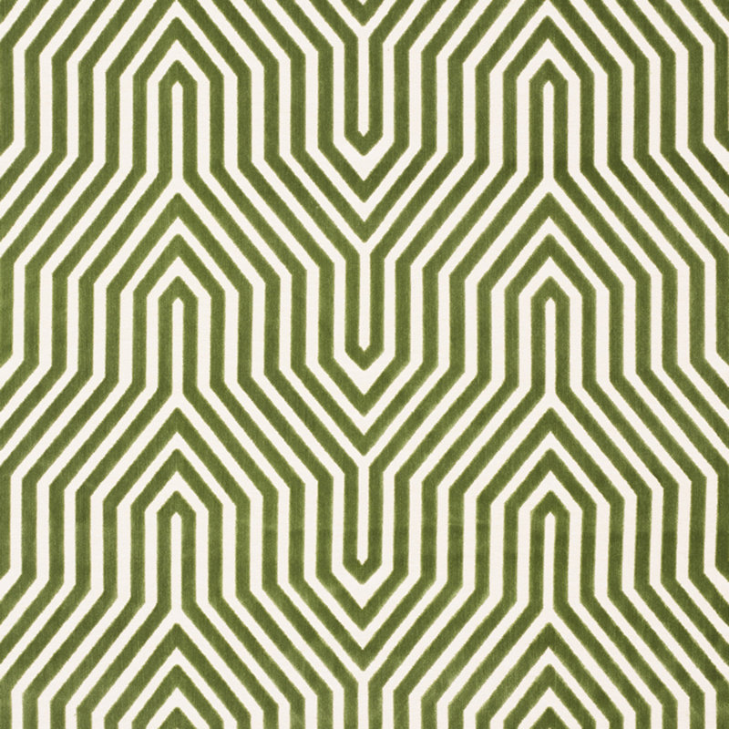 Schumacher x Mary McDonald Vanderbilt Velvet Fabric, Lettuce