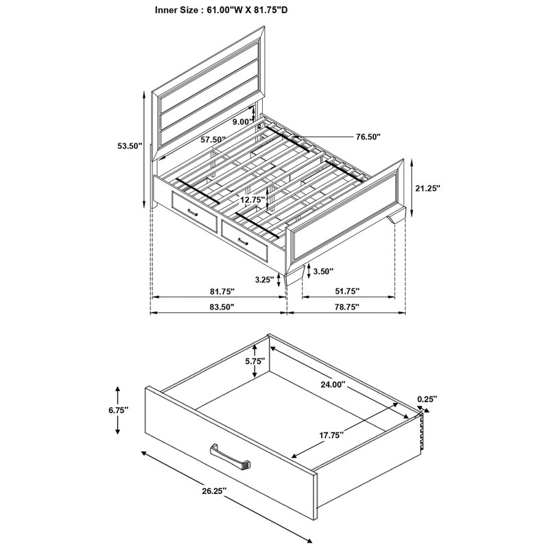 Grand lit avec table de chevet, commode, miroir, taupe délavé, chambre à coucher avec tiroir lisse, 4 pièces, grain de bois naturel, impact visuel