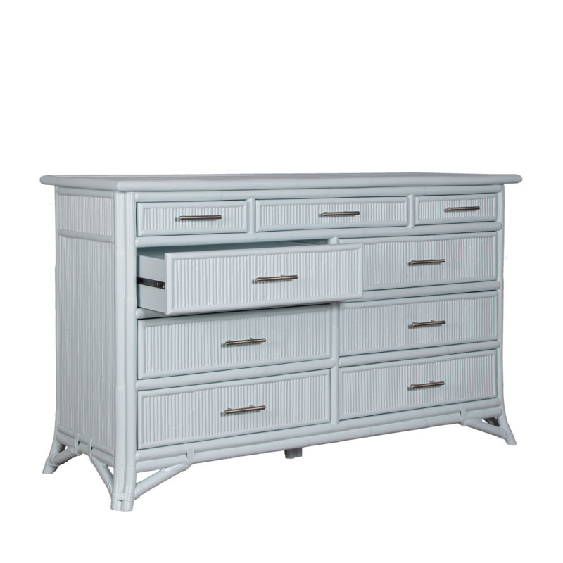 Commode double 9 tiroirs Bermuda, Bleu clair