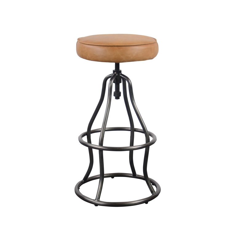 Bernardo Swivel Upholstered Adjustable Height Counter Stool with Metal Frame