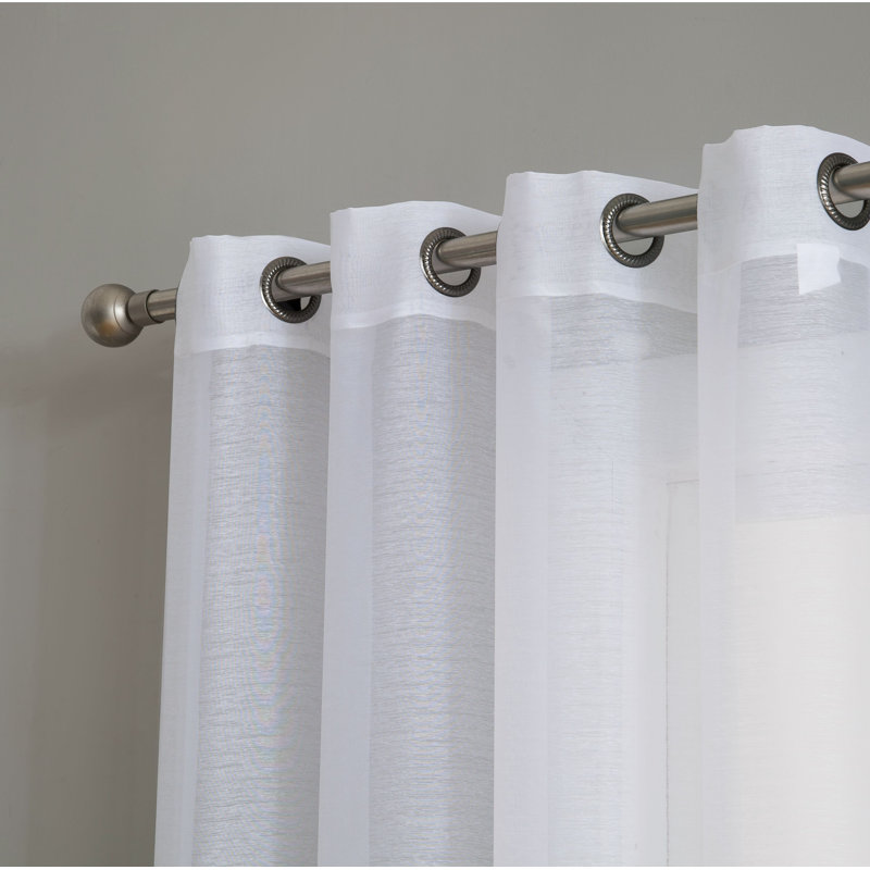 Carmille Semi-Sheer Grommet Curtain Panels, White, 54" W x 100" L