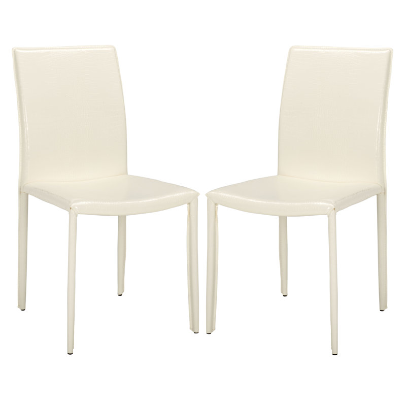 Chaise parsons rembourrée Dous, Crocodile blanc