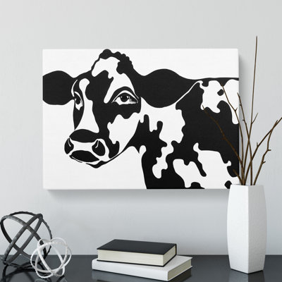 Monochrome Cow Art Vol.1 Abstract - Wrapped Canvas
