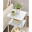 Petite table de bout, grande table de chevet pour le salon, la chambre à coucher, le bureau et la salle de bain - blanc - grand / matériau semblable au bois / style simple