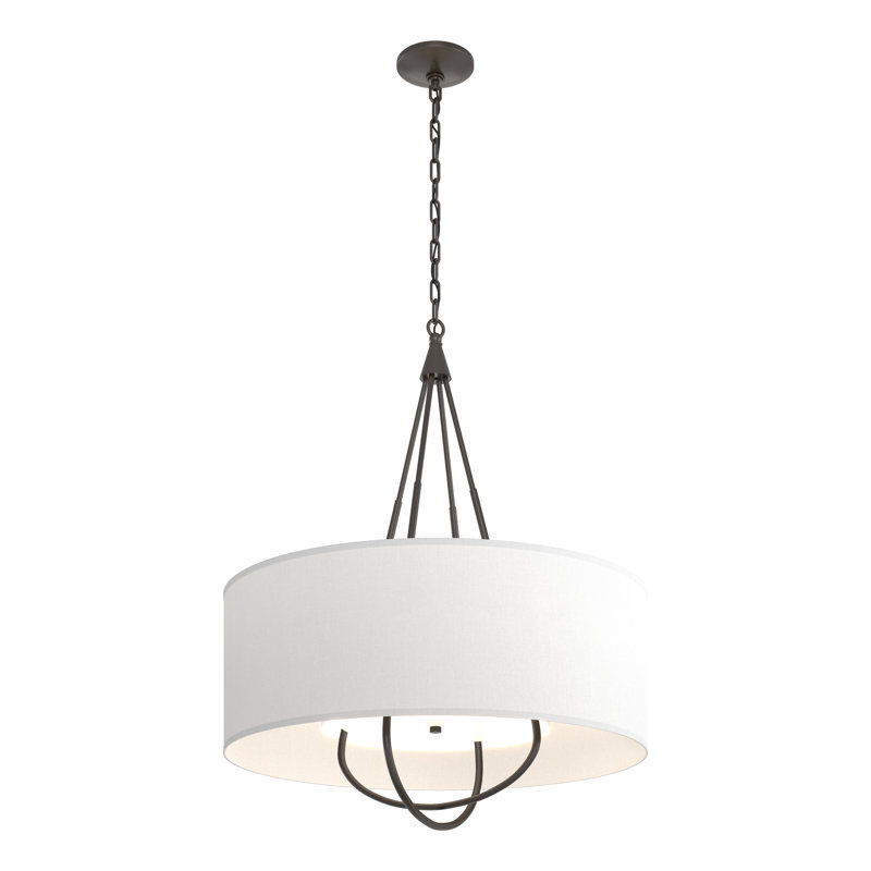 Lustre 4 lumières Loop, Anna ton naturel, Bronze huilé, Bronze huilé