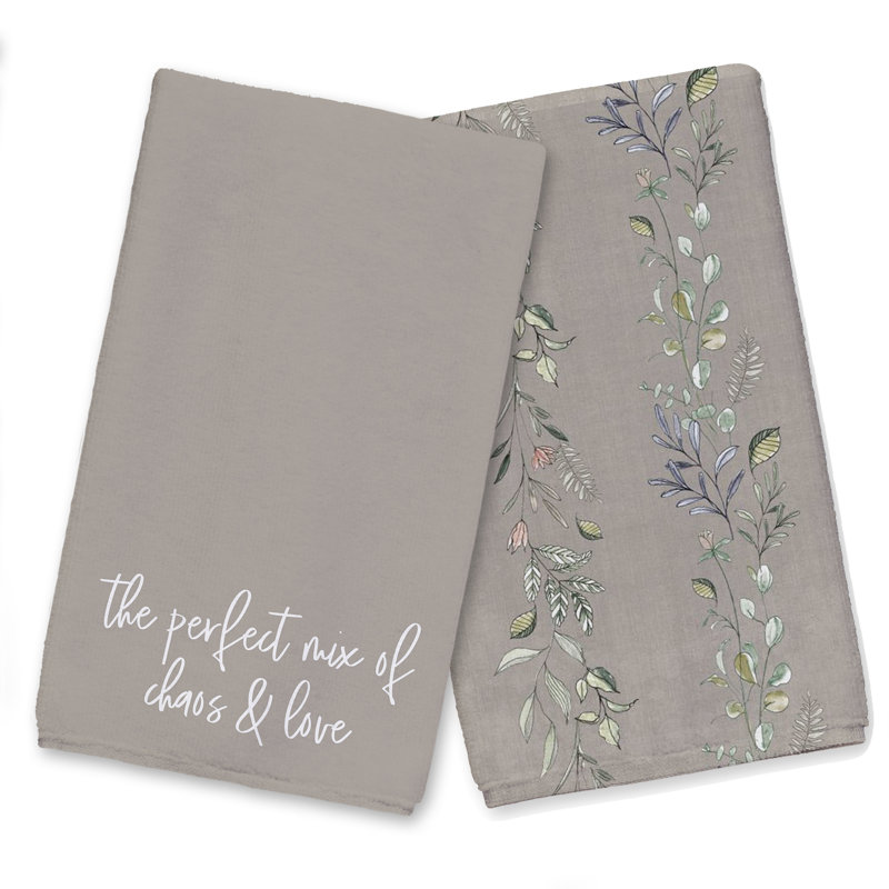 Cotton Floral Tea Towel Kitchen Towel, Brown