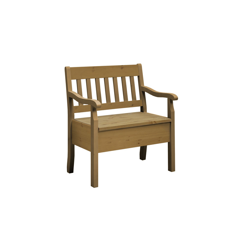 Solid Wood Bench, Leach-coloured, 93cm H x 82.7cm W x 46cm D