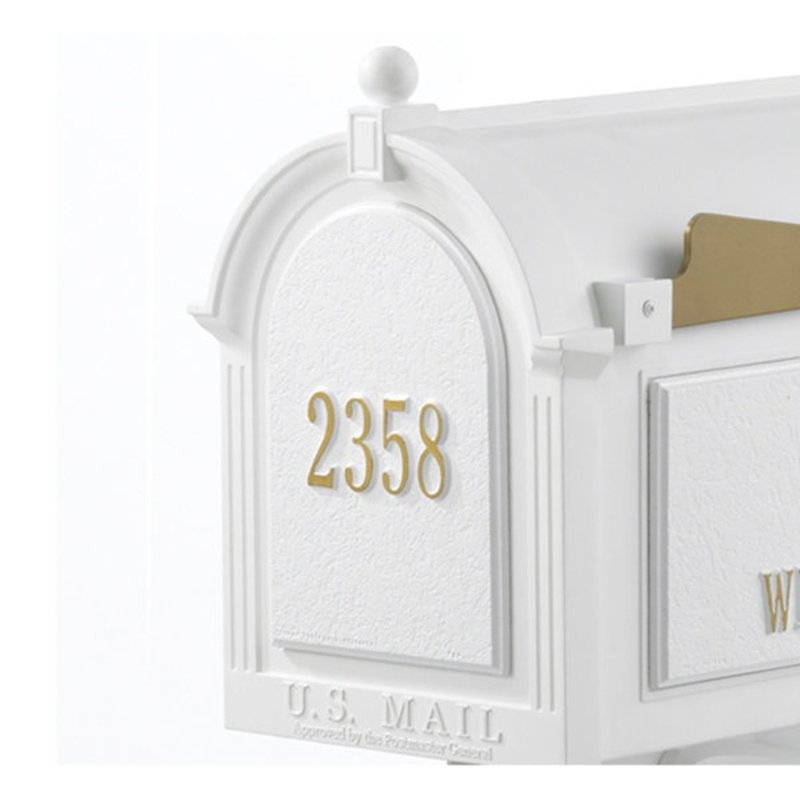 Capitol mailbox door panel - Black/Gold, Yes, White and Gold