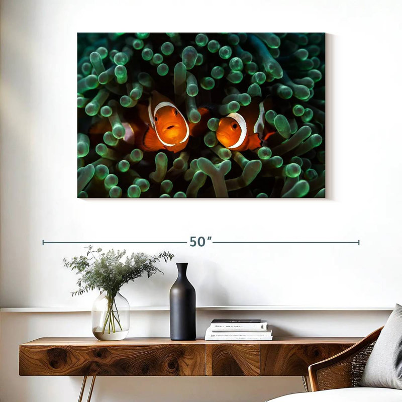 Brampt Two Clownfish Hiding, 26" H x 39" W
