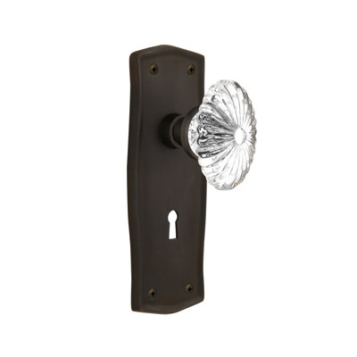 Prairie Plate with Decorative Keyhole and Oval Fluted Crystal Door Knob