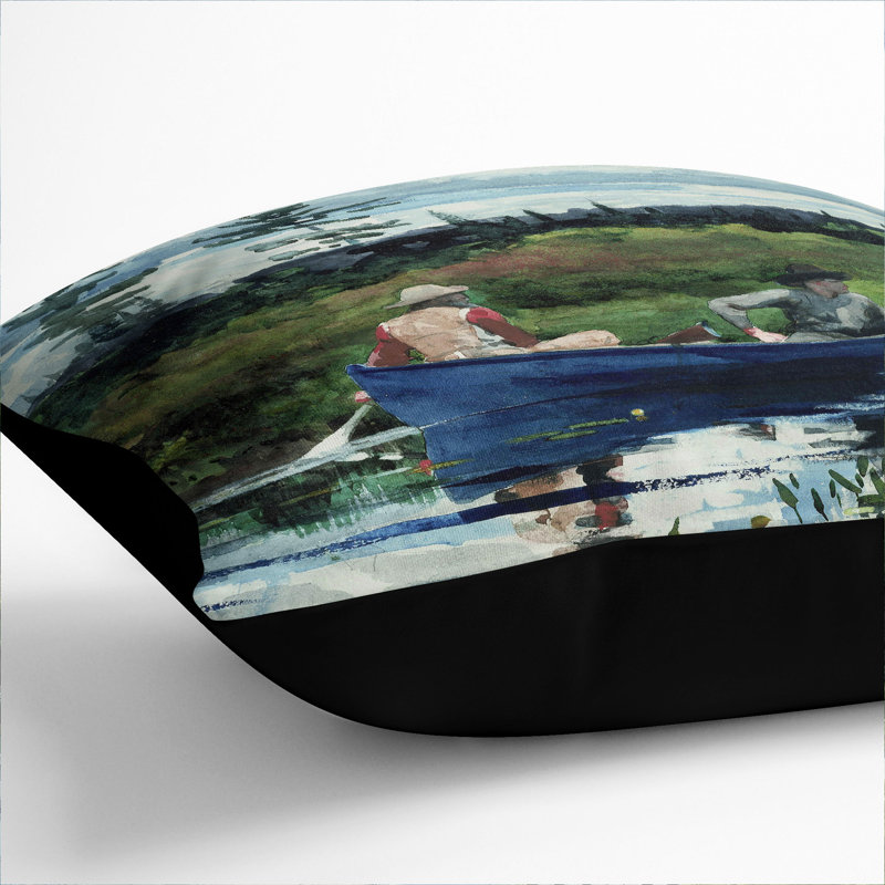 The Blue Boat Scatter Cushion, 55cm H x 55cm W x 20cm D, Black