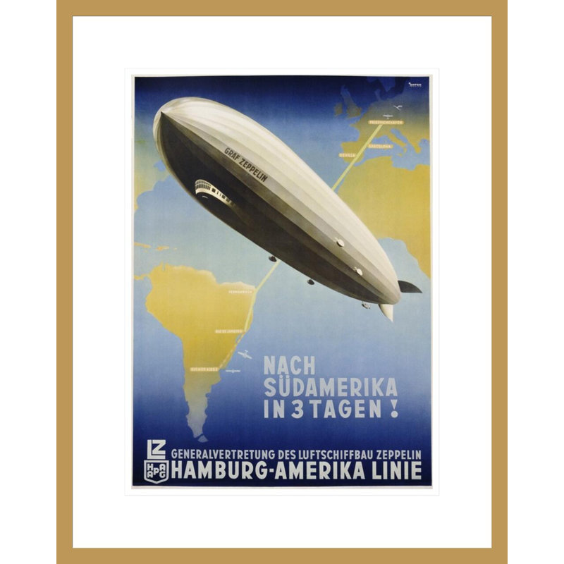 Nach Sudamerika en 3 jours! Affiche par Ottomar Anton - Impression Giclée sur cadre, H 21,75 po x l 17,38 po