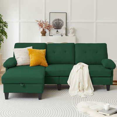 Canapé modulaire en forme de L 82,66 po avec repose-pieds amovible et sacs de rangement latéraux