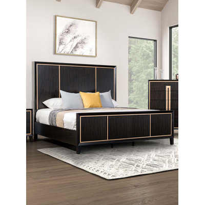 Bedroom Furniture 1Pc Bed High Panel Headboard Accent Trim