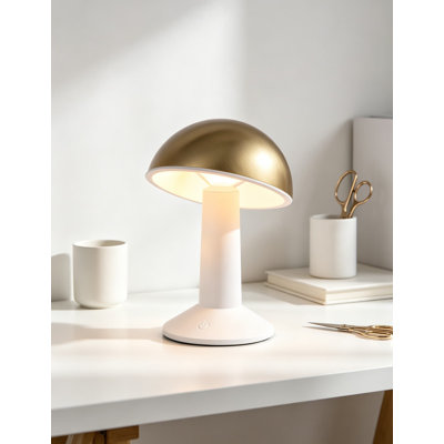 Rechargeable Cordless Mushroom Table Lamp With Rotatable Head, 4-Level Dimmable Warm Light, 2000Mah Battery For Bedside, Desk, And Ambient Night Lighting