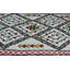 Tapis blanc unique / vert néon / orange / rouge des années 1980 de 5 pi 4 po x 10 pi Ones-of-a-Kind