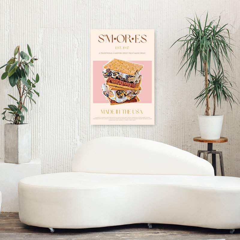«Gooey Chocolate S'mores Classic Summer Architecture», art mural, H 36 po x l 24 po