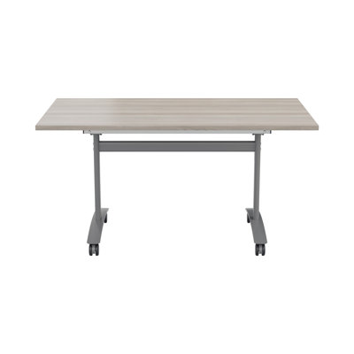Buariki Rectangle Flip Top Modular Training Table with Casters