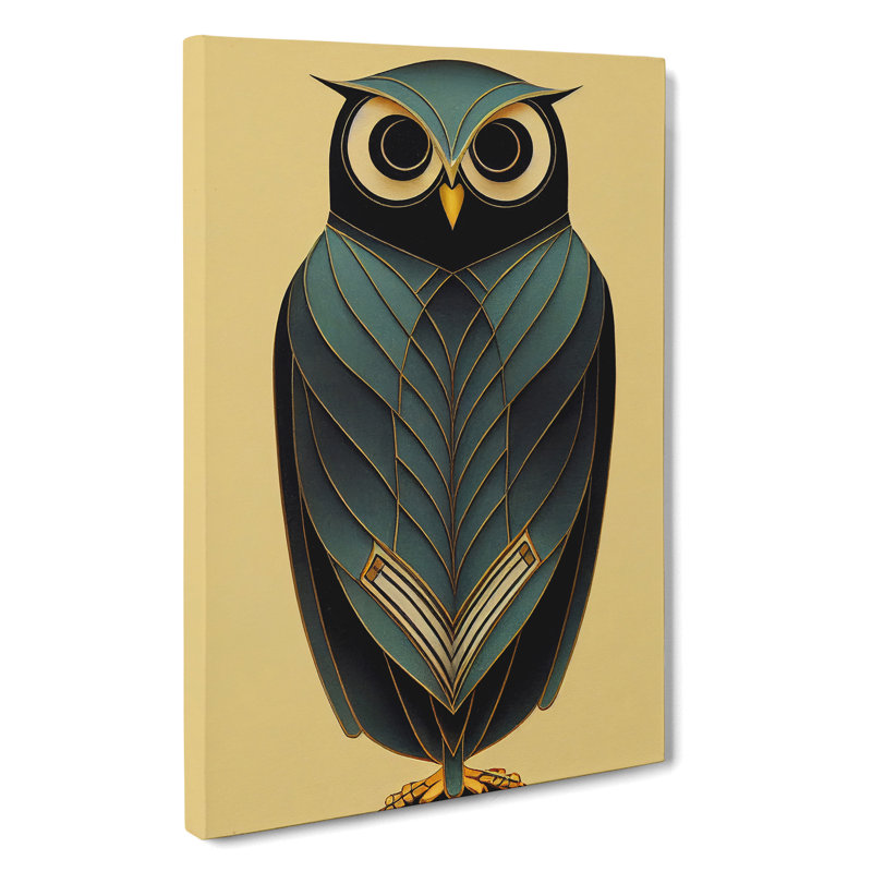 Art Nouveau Owl No.4 - Wrapped Canvas, 76cm H x 50cm W x 3cm D