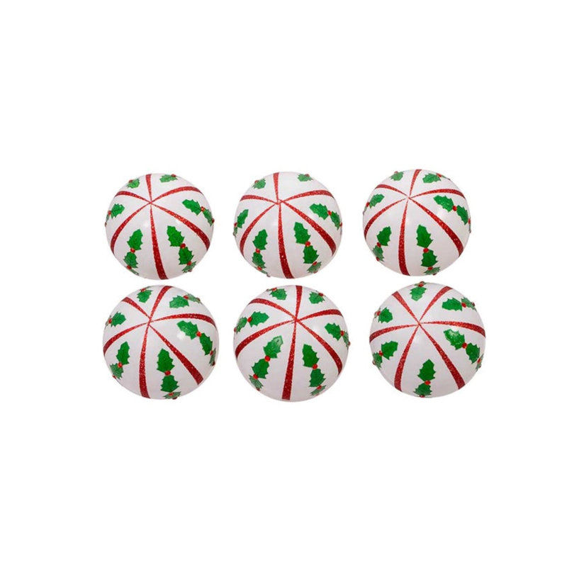 3.15'' Striped Glass Christmas Ball Ornament