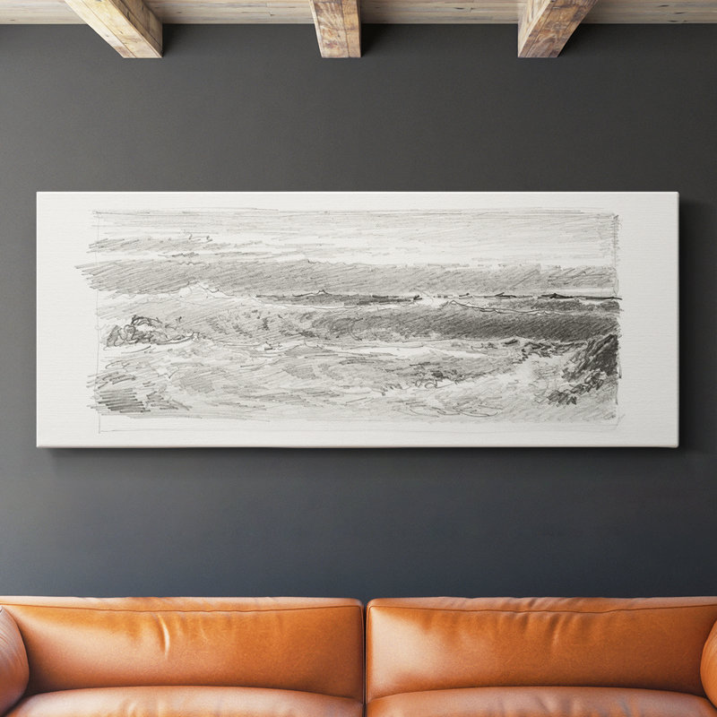 Série abstraite-CMXLI- Toile tendue avec châssis - Prêt à accrocher, H 16 po x l 40 po
