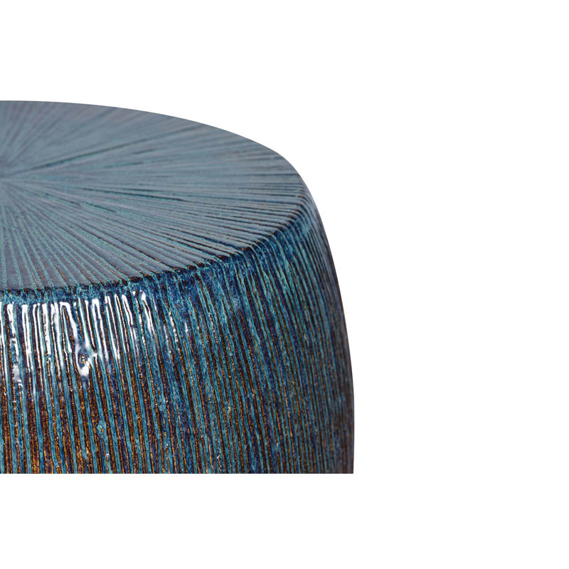 Provenance Signature Outdoor Round Side Table, Lapis