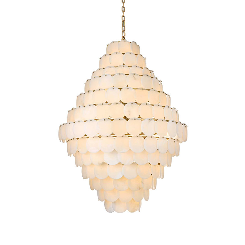 Lustre albâtre de 48 pouces Ikeny, Or satiné