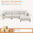 Modern L-Shapedr Sectional Sofa With Moveable Ottoman - Soft Fabric Upholstery-1786205739