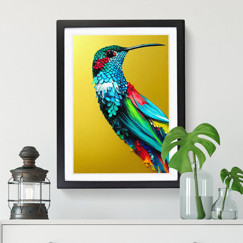 Cusumano Hummingbird - Picture Frame Print, 34cm H x 25cm W x 2cm D, Walnut