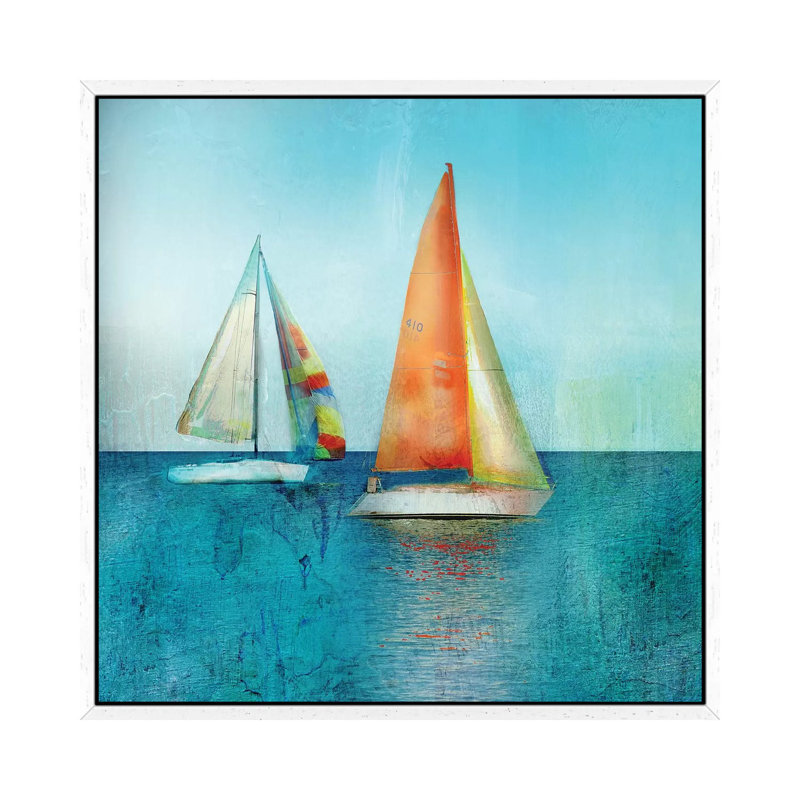 Colour Tint Sail - Painting on Canvas, 93.98 cm H x 93.98 cm W, White Framed