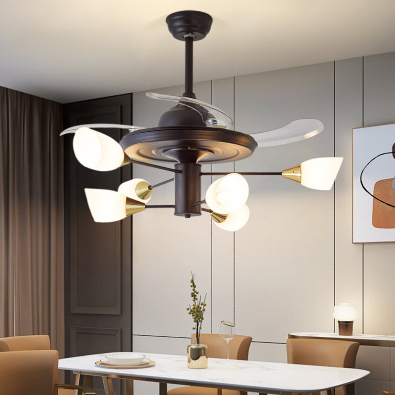 Ventilateur de plafond avec ensemble d'éclairage Kamrynn, 40.94"