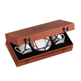 Missoni Coffee Cup & Saucer NASTRI Set in Luxury Box diam. 2.3in, H 2.5in, Cap. 4 oz, Saucer diam. 4.75in