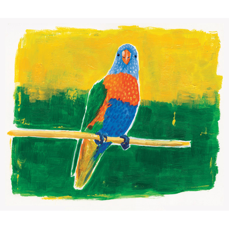 Tropical Parrot - Painting Print, 20cm H x 30cm W, Wrapped Canvas