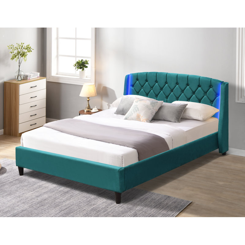 Addalina Upholstered Bed, Green