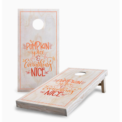 Pumpkin Spice and Everything Nice 2x4 Cornhole Board Set | Includes (2) Boards (8) Bags & Optional Accessories