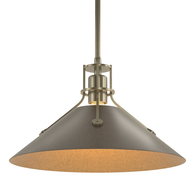 Henry 1 - Light Single Cone Pendant, 56.3'' H X 14.4'' W X 14.4'' D, Soft Gold, Bronze