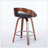 2PCS Swivel Cushion Seat Stools With Wood Back-1850444641
