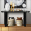 Table basse noire de 60 po avec pieds incurvés, installation réversible, plateau épais et durable pour le salon