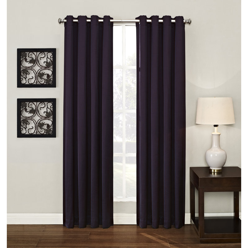Ashton Room Darkening Curtain Single Panel, Plum, 50" W x 108" L