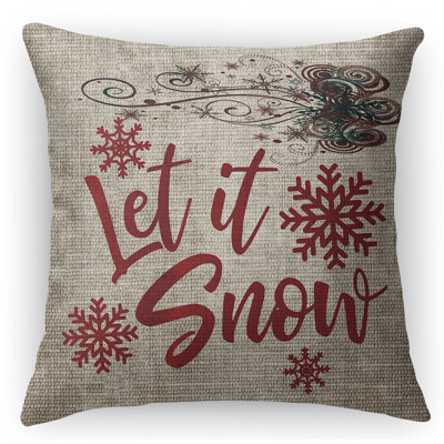 Housse et insert de coussin rectangulaire extérieur Let it Snow Vintage Indoor/Outdoor Throw Pillow Let It Snow