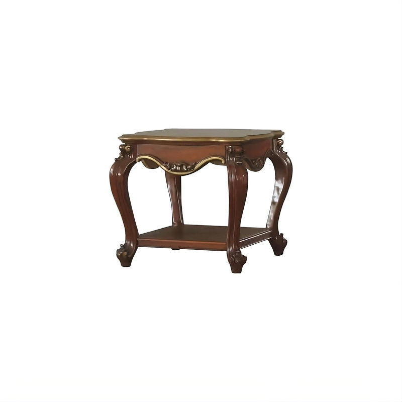  Transitional 24" Oak Solid Wood End Table with Shelf