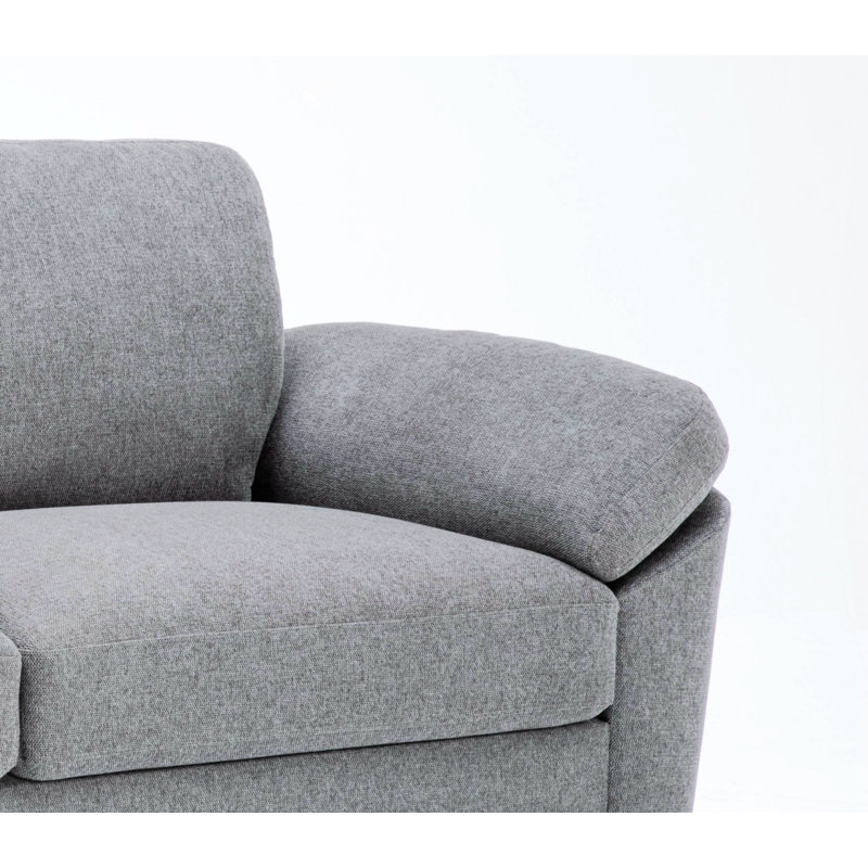 Canapé à accoudoirs coussinés de 83,5 po, Polyester gris foncé