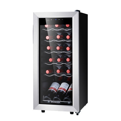 Kalamera 18 Bottle Free Standing Compressor Wine Cooler With Glass Door With Concealed Handle -  KRC-18SS