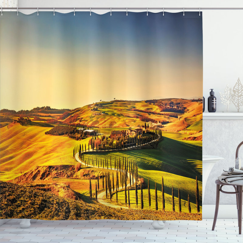 Shower Curtain with Hooks Included, 70"H x 69"W