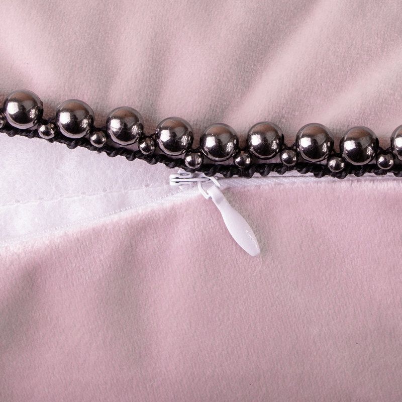 Coussin décoratif en velours, Rose clair, Housse de coussin et insert