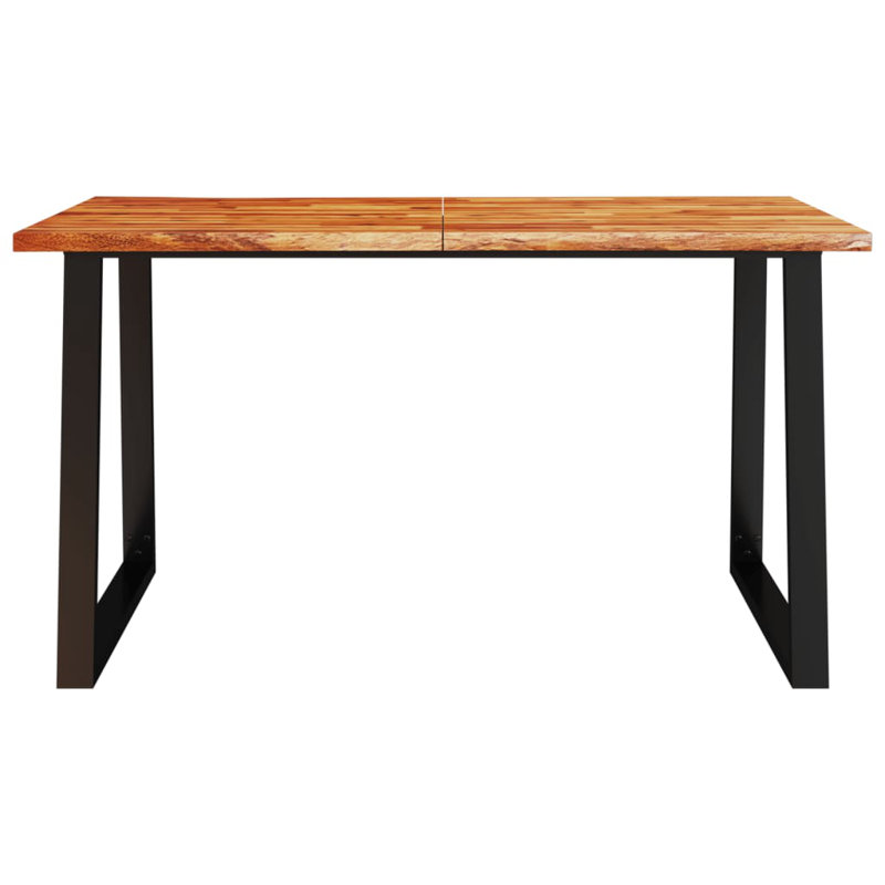 vidaXL Dining Table Kitchen Table with Live Edge Pub Table Solid Wood Acacia, 75 x 140 x 80 cm