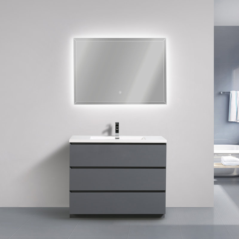Ensemble de meuble-lavabo simple 42 po Hargrave, Gris brillant