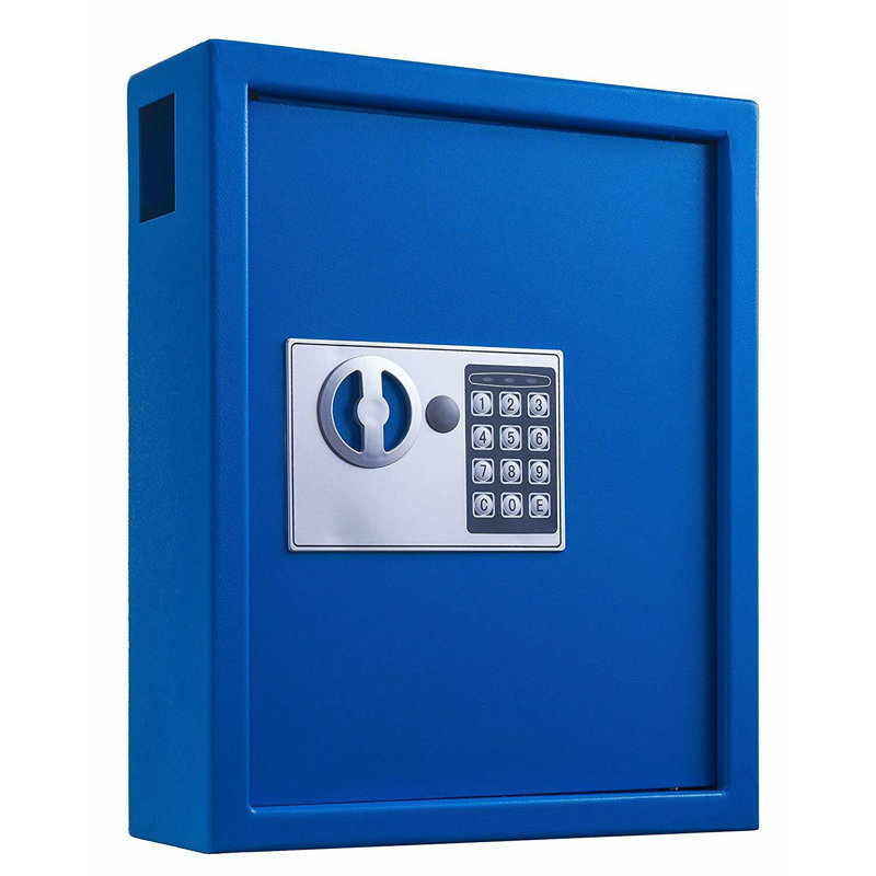 40-Key Steel Digital Lock Key Cabinet, Blue
