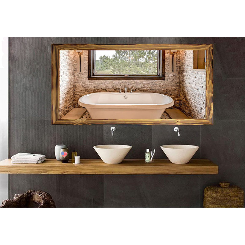 Kristo Wood Flat Mirror, 53" H x 30" W